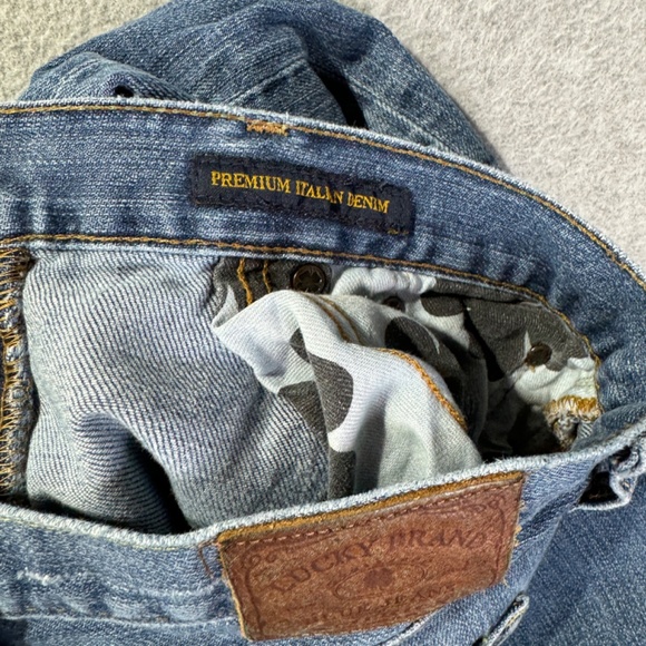 Lucky Brand Jeans Mens 32x32 181 Relaxed Straight Denim Blue American Solid Work - Picture 6 of 11